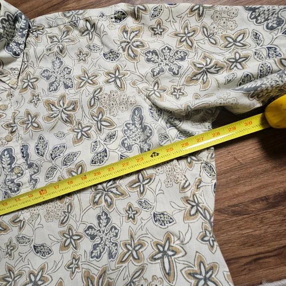 Reyn Spooner Hawaiian Floral Button Down Short Sleeve Shirt 2XL Coastal Beach - Picture 7 of 7